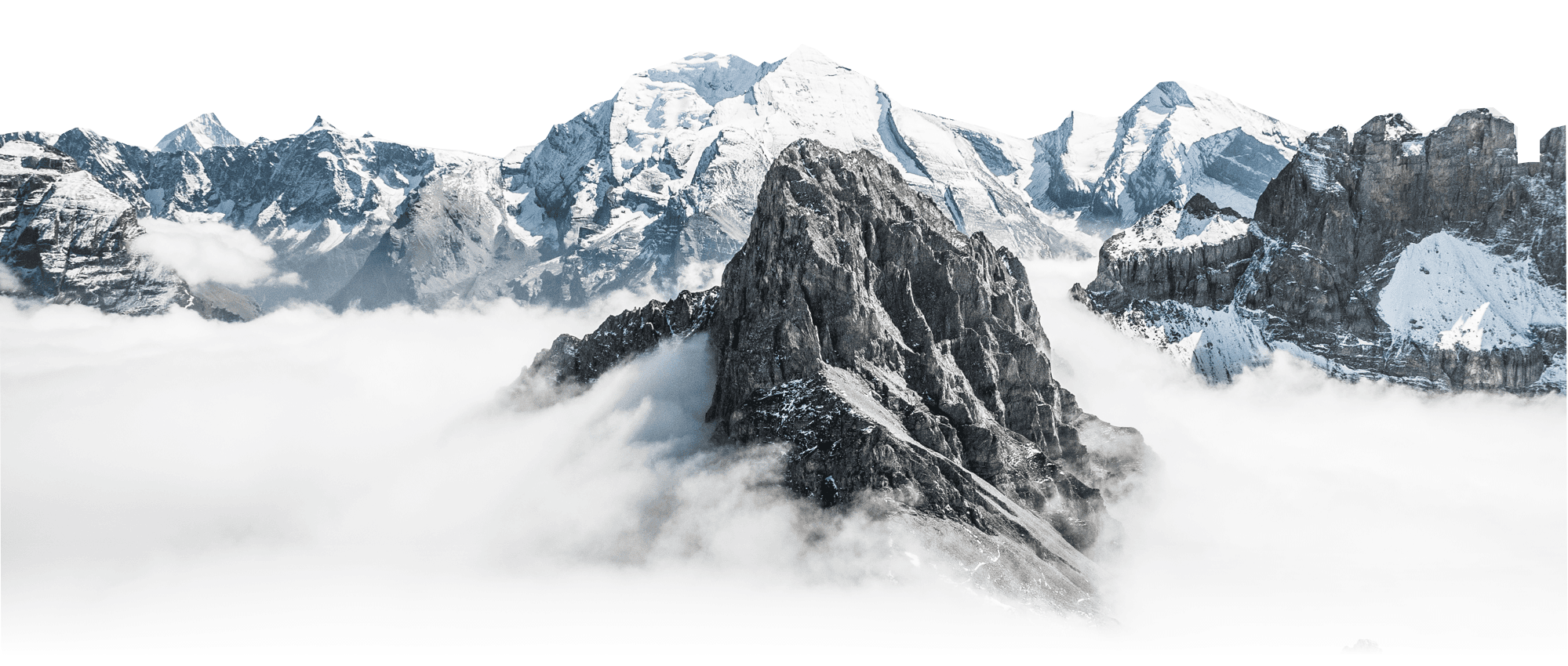 Mountain peaks above clouds